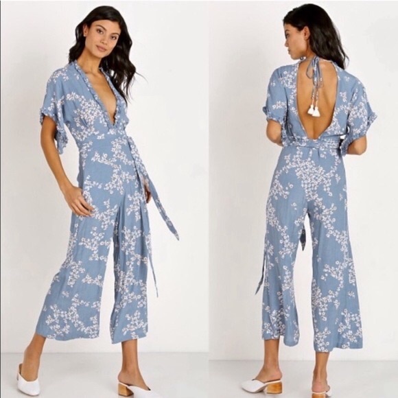 Faithfull the Brand Pants - Faithfull the Brand | La Villa Blue Jumpsuit NWOT